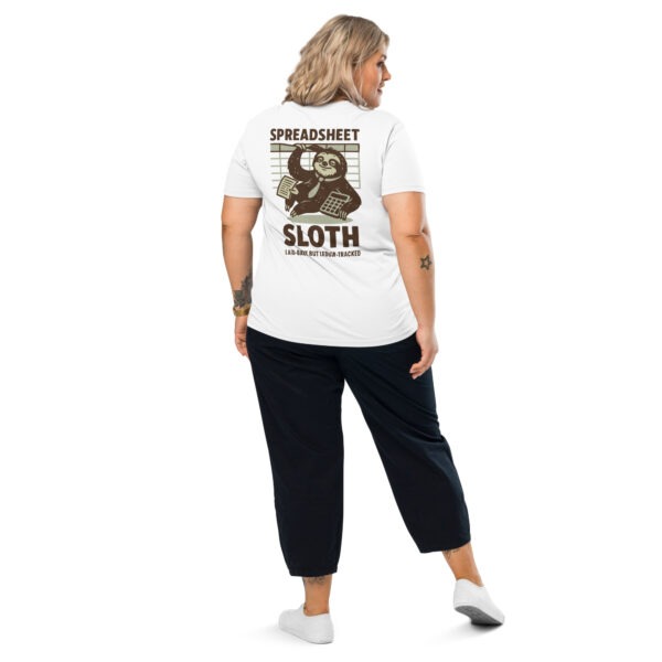preadsheet Sloth text and sloth graphic on a gray background tee