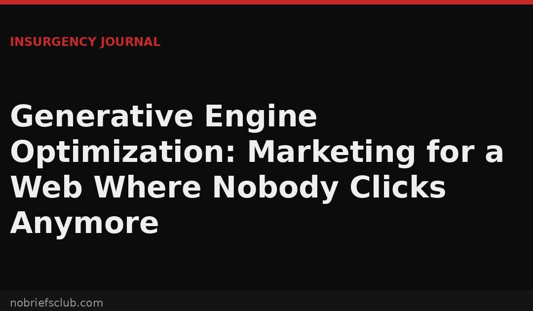 Generative Engine Optimization: Marketing for a Web Where Nobody Clicks Anymore