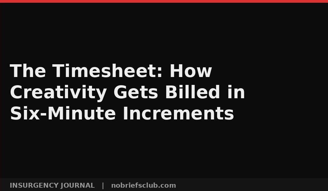 The Timesheet: How Creativity Gets Billed in Six-Minute Increments