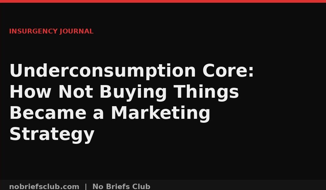 Underconsumption Core: How Not Buying Things Became a Marketing Strategy